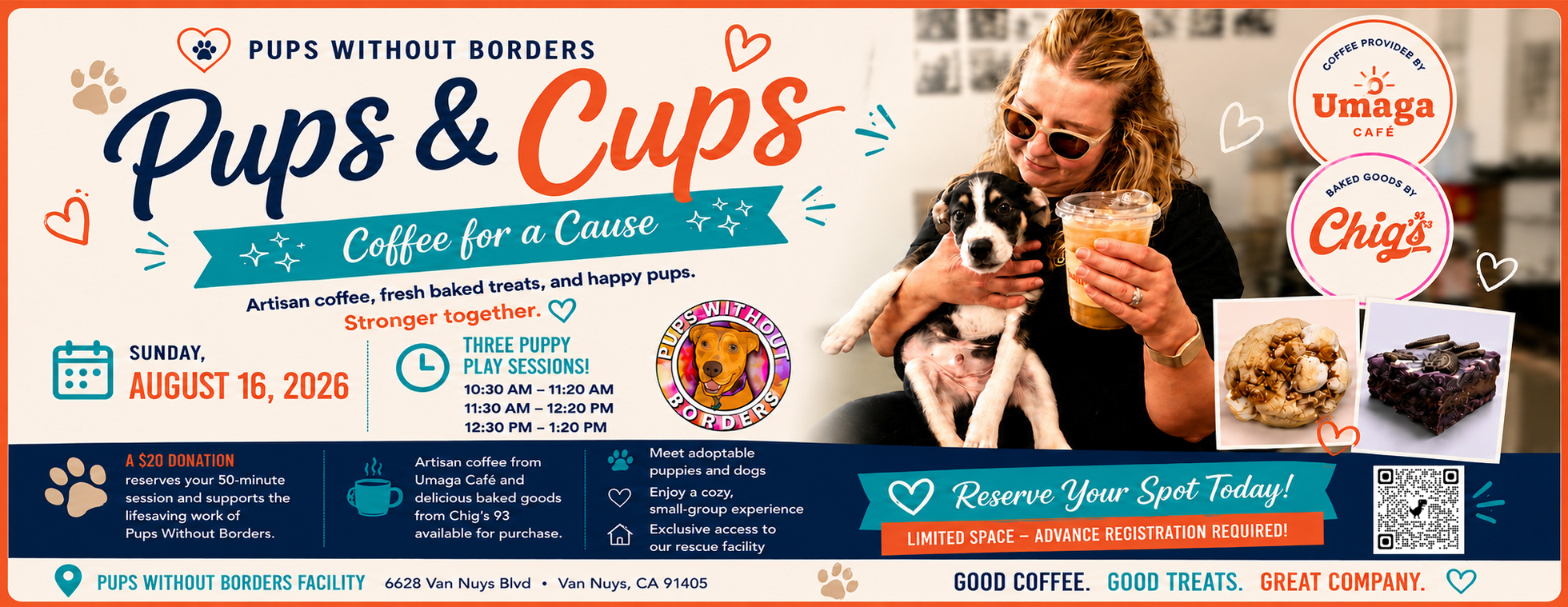 Pups & Cups: Coffee for a Cause August 16, 2026